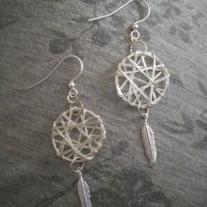 dream weaver. Silver Dreamcatcher Earrings image 2