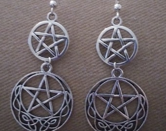 Goddess Dancer * Double Celestial Celtic Pentacle Earrings