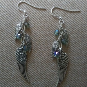 just like the white wing dove Angel Wing Crystal Earrings Stevie Nicks Fleetwood Mac Fairy Gypsy Witch Goddess Crystal Rhiannon Dreams Olive Aurora Boralis