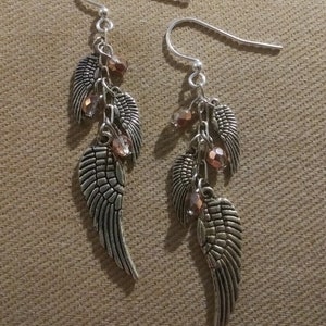 just like the white wing dove Angel Wing Crystal Earrings Stevie Nicks Fleetwood Mac Fairy Gypsy Witch Goddess Crystal Rhiannon Dreams Copper Crystal