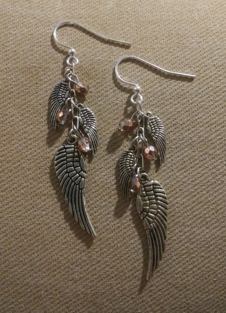 just like the white wing dove Angel Wing Crystal Earrings Stevie Nicks Fleetwood Mac Fairy Gypsy Witch Goddess Crystal Rhiannon Dreams Copper Crystal