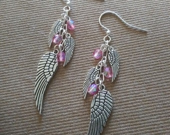 just like the white wing dove v.2* Angel Wing Crystal Earrings* Stevie Nicks Fleetwood Mac Fairy Gypsy Witch Goddess Crystal Rhiannon Dreams