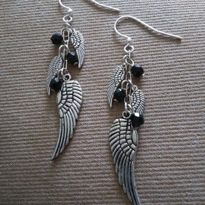 just like the white wing dove Angel Wing Crystal Earrings Stevie Nicks Fleetwood Mac Fairy Gypsy Witch Goddess Crystal Rhiannon Dreams Black