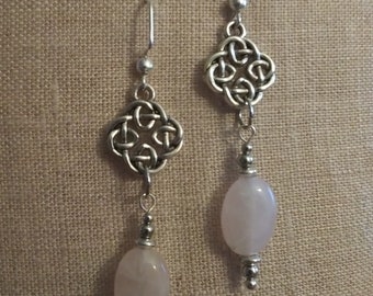 Celtic Love Knot * Rose Quartz Earrings