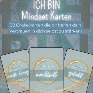 32 I am oracle cards self print or Canva template, digital download no physical product mindset thoughts strength courage - only German