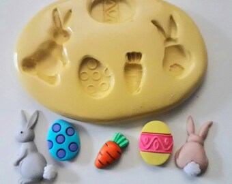 RABBIT Silicone Mould 28 mm Easter Bunny Fimo Sugarpaste Fondant Sugarcraft