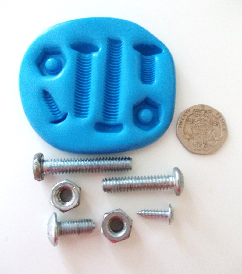 NUTS BOLTS SCREWS Silicone Mould Tools Diy Men's Fimo Etsy