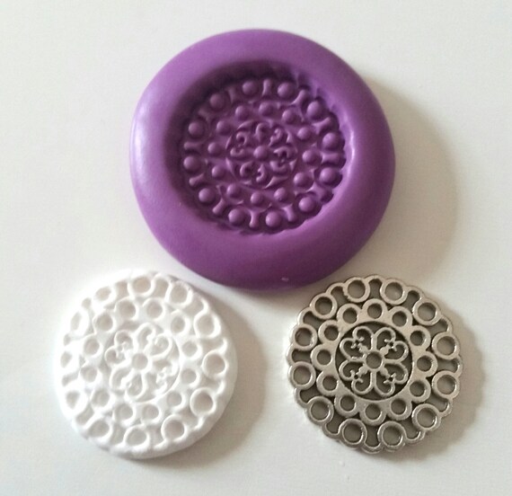 Round Patterned Disc Silicone Mold Mould 30 Mm Cake Decorating Etsy