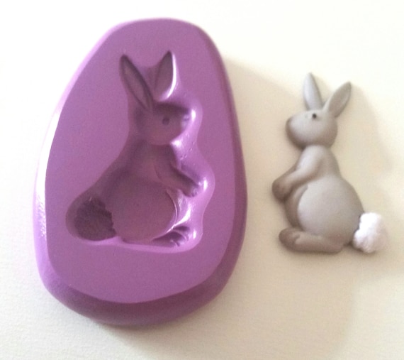 RABBIT Silicone Mould 28 mm Easter Bunny Fimo Sugarpaste Fondant Sugarcraft
