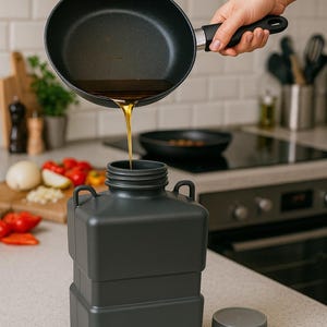 Contenedor para recogida y compostaje de aceite vegetal y grasa animal usados