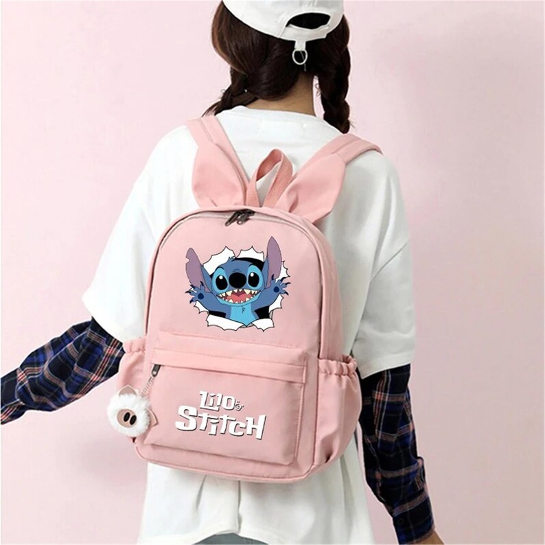 Niedlicher Disney Lilo Stitch Rucksack für Mädchen Jungen Studenten Teenager Kinder Rucksack Frauen Casual Schultaschen Kinder Geburtstag Geschenk Spielzeug Bild 2