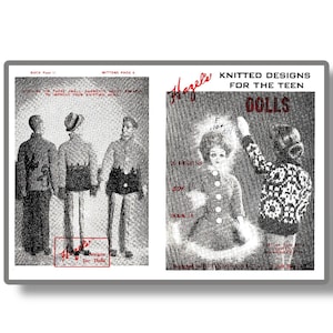 PDF Pattern #1 Vintage Barbie Ken Hazel's Knits For Teen Dolls