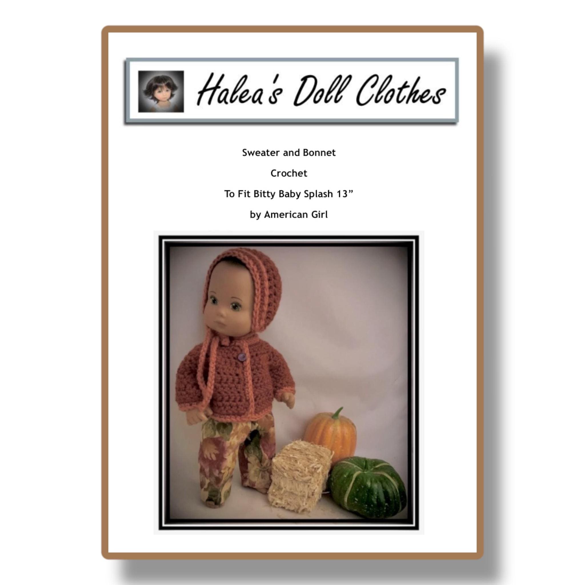 30 Crochet Baby Clothes Bonnets, Booties, Blankets, and Cardigans 29 Bitty Baby Crochet Sweater Bonnet