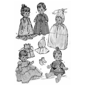 PDF Pattern #6993 Vintage Pebbles To Fit Caring For Baby 7-3/4"