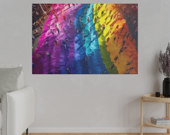 Contemporary LGBTQ+ Pride Canvas Art - Rainbow Diversity and Inclusion, Inspirational Unity Artwork, Vibrant Equality Decor