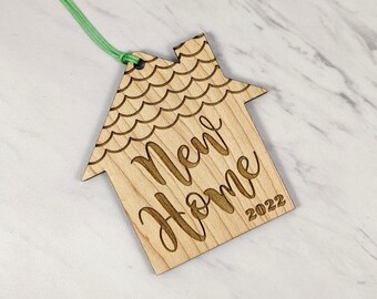 Milestone Ornament - New Home 2025 - Wooden Gift Tag - Homeowner Christmas Holiday