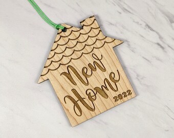 Milestone Ornament - New Home 2024 - Wooden Gift Tag - Homeowner Christmas Holiday