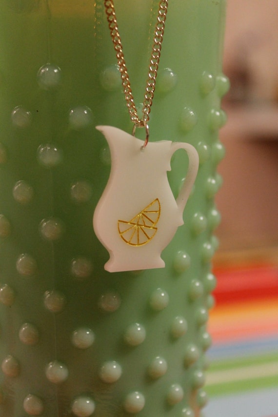 Items similar to Lemonade Pitcher Necklace on Etsy