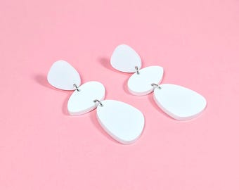 Pebble Pathway Dangle Earrings - Matte Finish Boho Minimalist