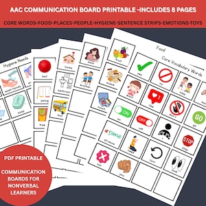 AAC Communication Board/Book for Nonverbal and Emerging Communicators | Printable Low-Tech Choice Board for Speech Language