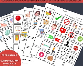 AAC Kommunikation Board/Buch für nonverbale und Emerging Kommunikatoren | Druckbare Low-Tech Wahl-Tafel für Sprech- und Sprachauswahl