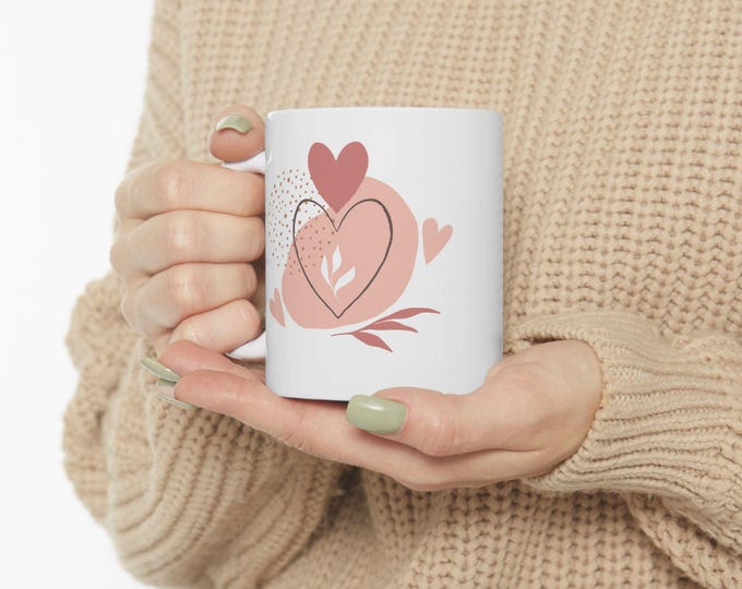 Featured listing image: Elegant Floral Ceramic Mug - Perfect for Tea, Coffee, Gift for Her, Mother's Day, Home Decor, Love