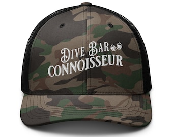 DIVE BAR CONNOISSER Camouflage Trucker Hat