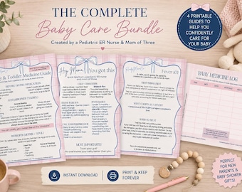 Baby Care Bundle | Pediatric Nurse Medicine Guide and Fever Information Sheet (Digital Download)