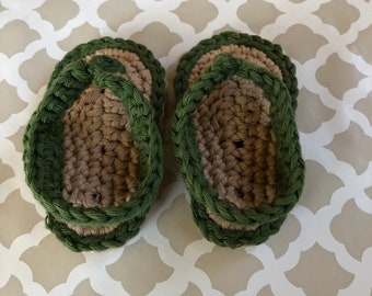 Custom order - Baby Crochet Plain Flip Flops Sandals size 9-12 months