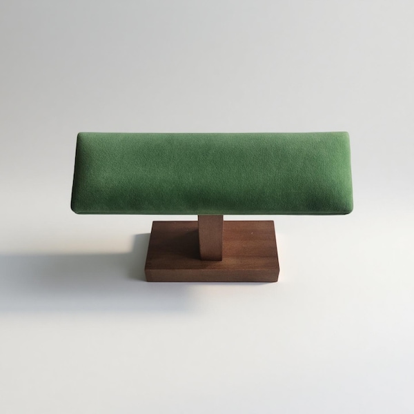 Watch Display Stand Bracelet Holder- Flannel & Walnut Wood