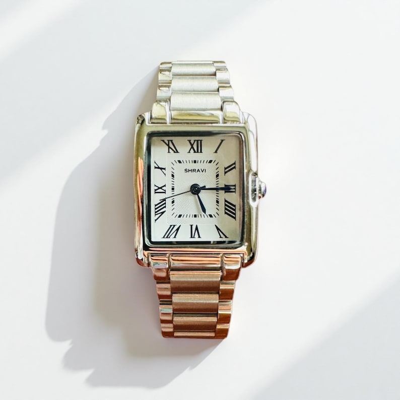women watch tank watch silver watch vintage style watch gift for her