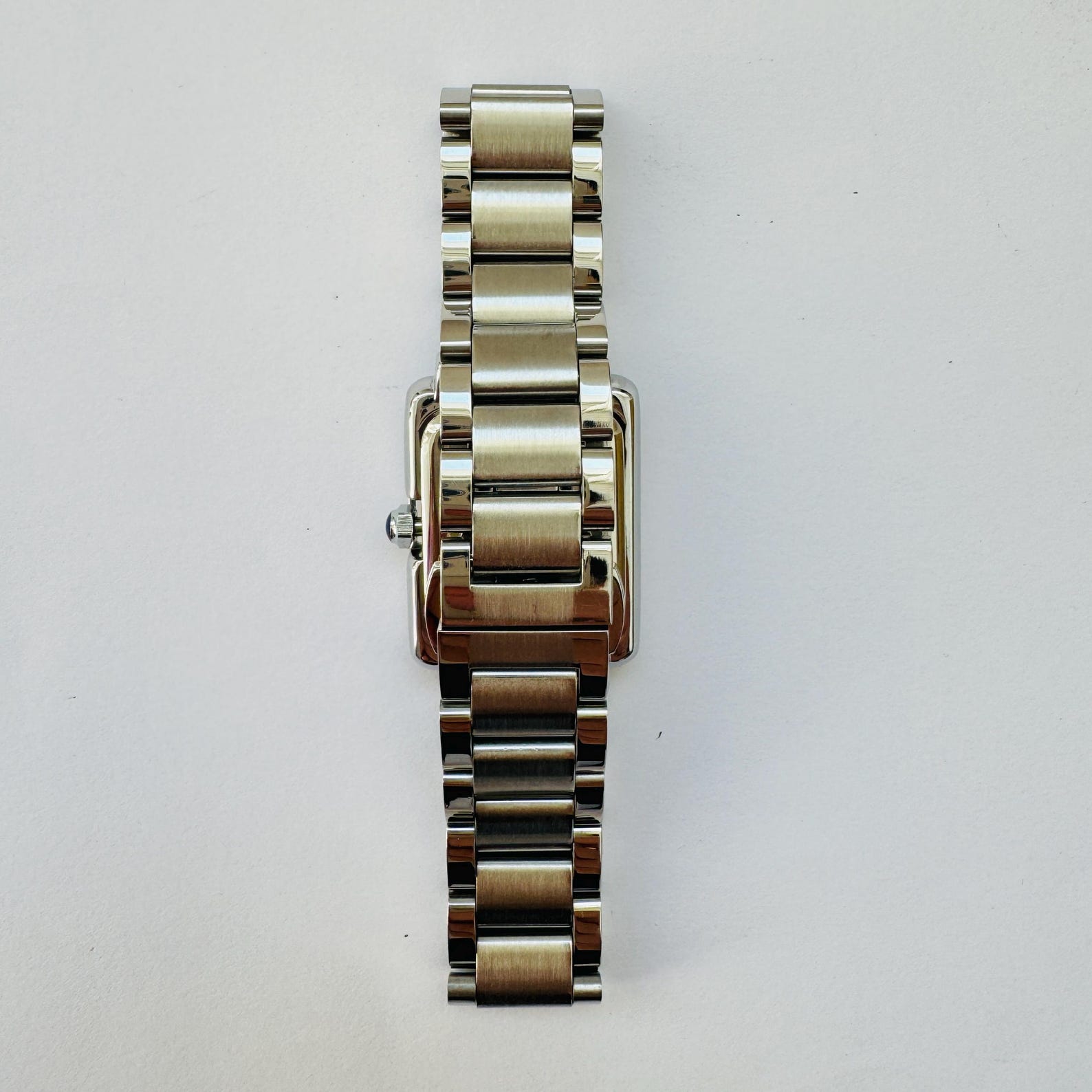 Women Silver Tank Watch
