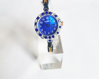 Women watch Woven watch vintage watch Sapphire mother pearl of watch gift unique watch for mother watch for her