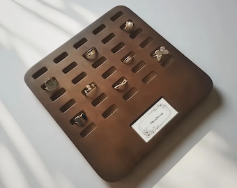Handmade Walnut Ring Display Tray, Minimalist Jewelry Organizer