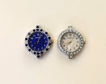 Mother of Pearl Watch Face: DIY Jewelry Supplies, Crystal Bezel