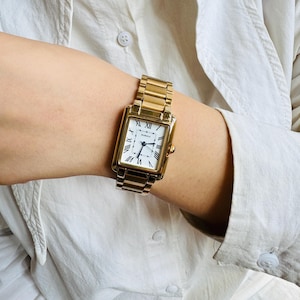 women watch tank watch glod watch vintage style watch gift for her