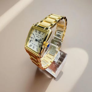 Orologio da donna in oro con serbatoio, orologio in argento, regalo per la madre
