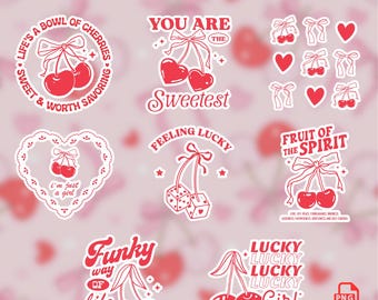 Cherry SVG PNG Bundle, cherry digital print, cherry digital art
