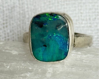 4.70 ct Boulder Opal Sterling Silver Ring