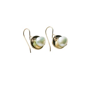 Pearl Drop Earrings Light Blue Pearl Earrings image 4