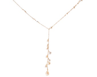 Pearl Y Necklace in Gold-filled chain - Timeless Elegance in Gold-Filled Chain