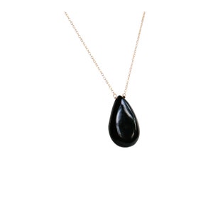 Black Onyx Dainty Necklace 18K Gold Filled Chain, Minimalist Jewelry, Gift for Her image 2