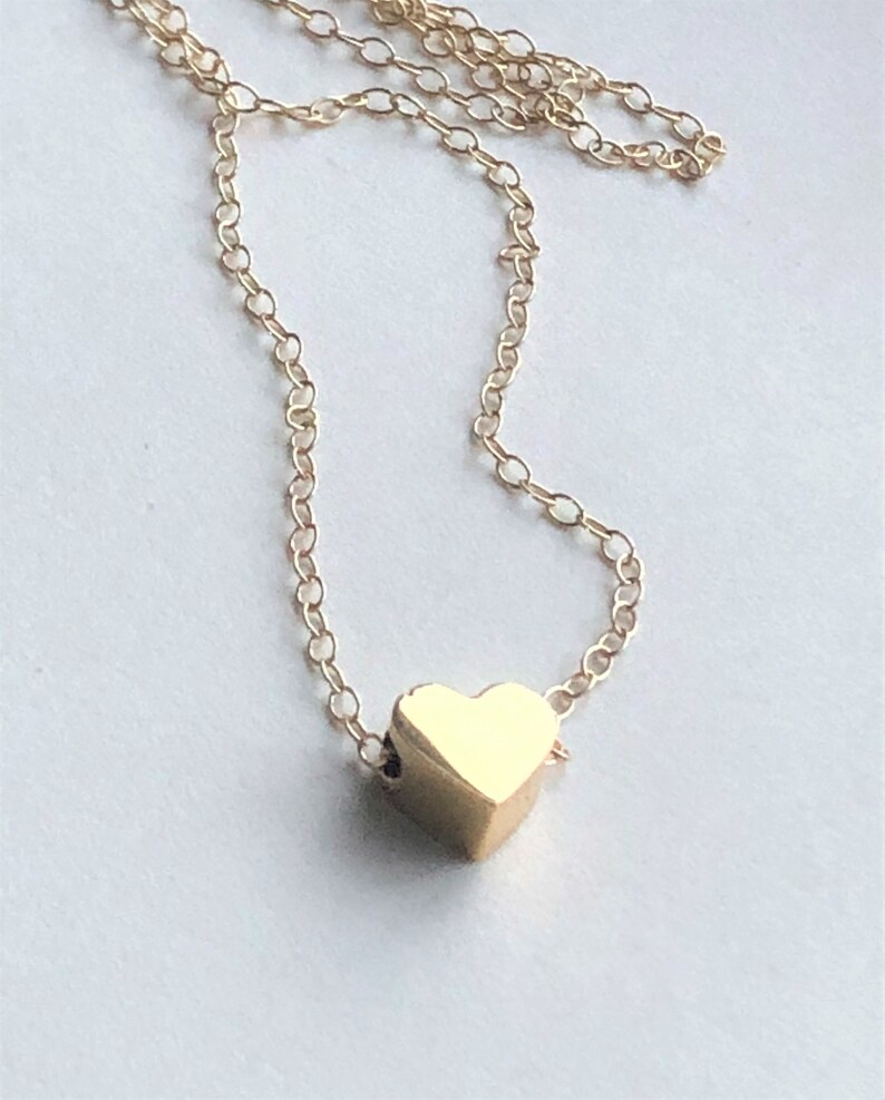 Tiny Heart Minimalist Necklace, Dainty Necklace, Friendship Necklace, Gift , Gold Heart Necklace