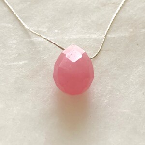 Pink Chalcedony Choker, Chalcedony Necklace, Sterling Silver Necklace, Layering Necklace, Bridesmaid, Chalcedony Wedding Jewelry image 3