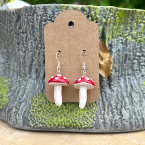 Mushroom Earrings, Handmade Polymer Clay Earrings