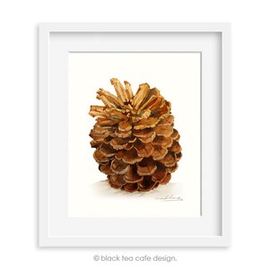 Watercolor Painting - Pinecone Painting - Watercolor Pinecone - 8 by 10 print - Archival Print, Holiday Decor, Nature Art