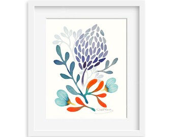 Botanical Collection 8 by 10 print - Archival Print, 8X10 botanical watercolor art print, botanical artwork, home decor, wall décor