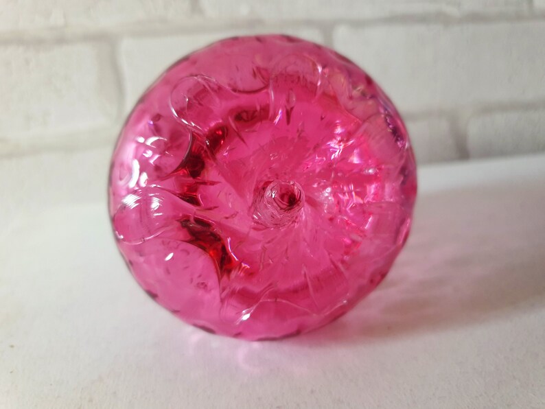 Vintage Cranberry Glass Heavy Strawberry Fruit Paperweight Ornament Ornamental Collectable Gift image 2