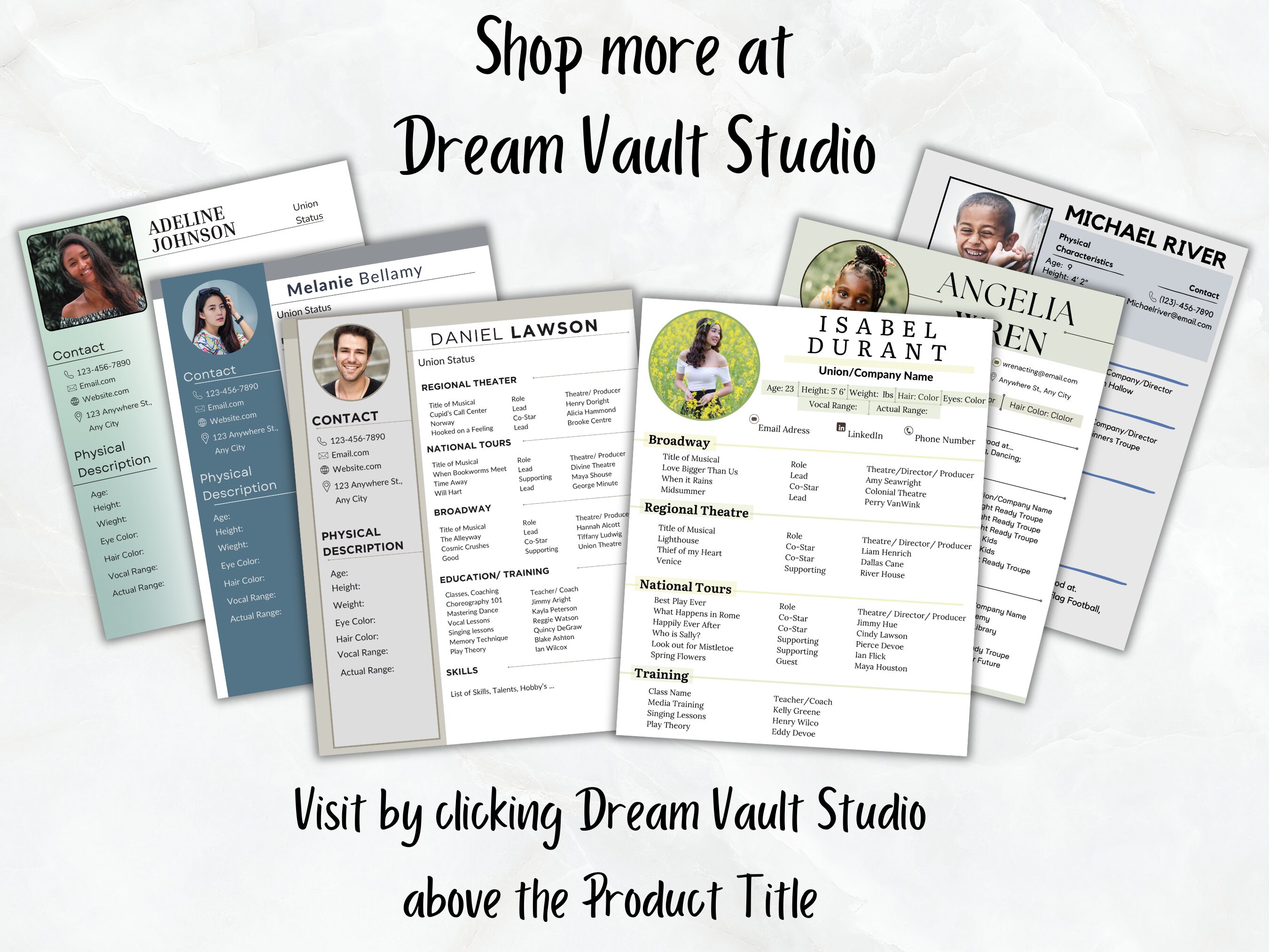Musical Theatre Resume Auditions Editable in Canva CV Professional ...