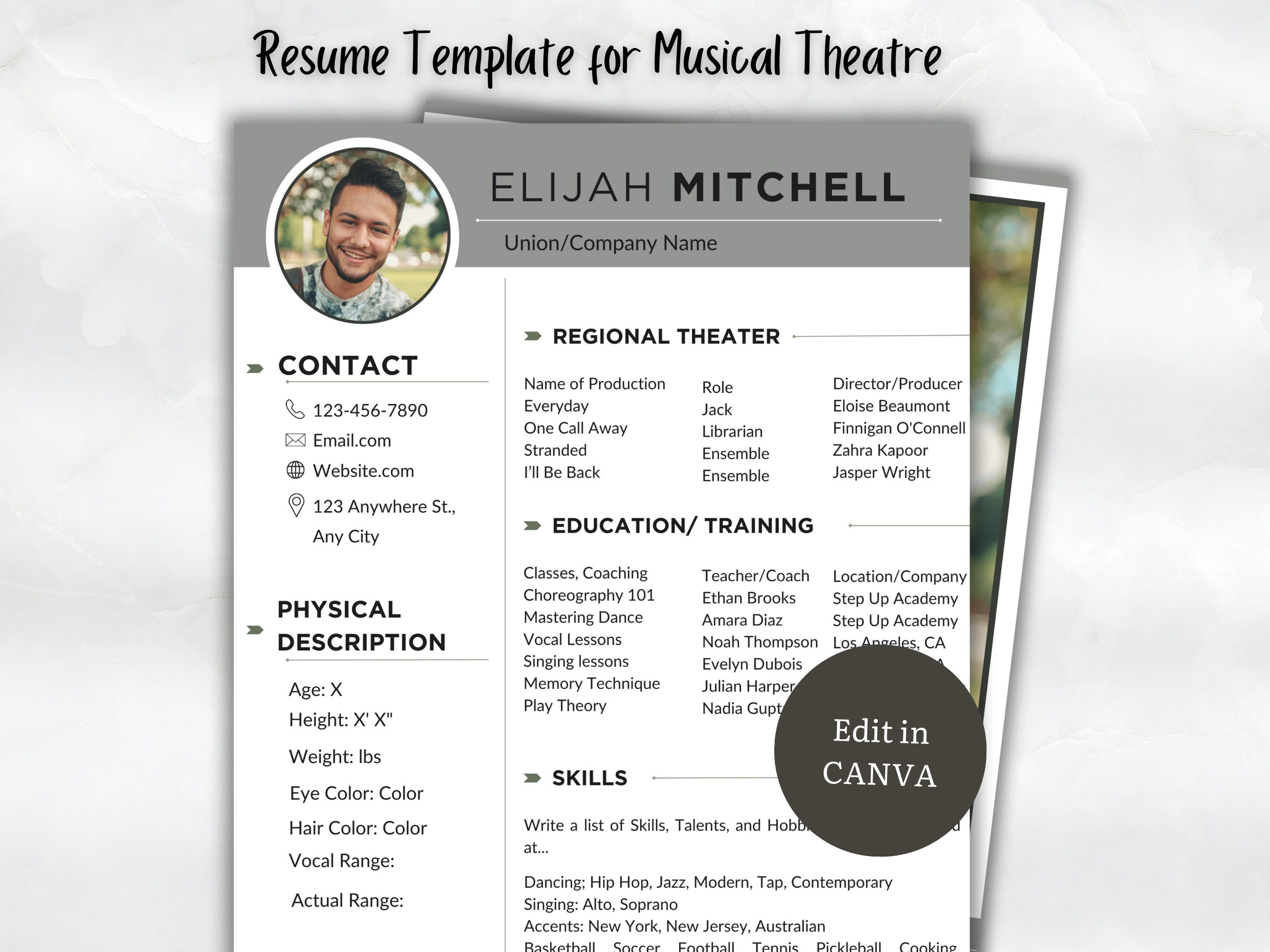Musical Theatre Resume Auditions - Il Fullxfull.5958022604 Tbbk 